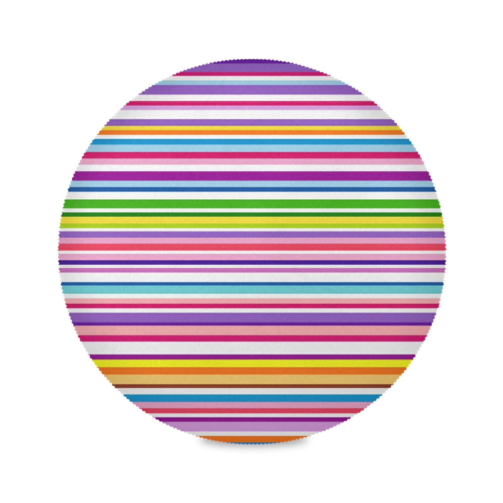 6PCS Mexican Serape Stripes Round Placemats - Heat-Resistant 15.4