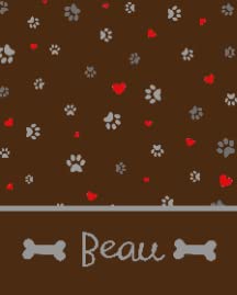 Personalized Dog Blanket Paws Name and Love Heart1