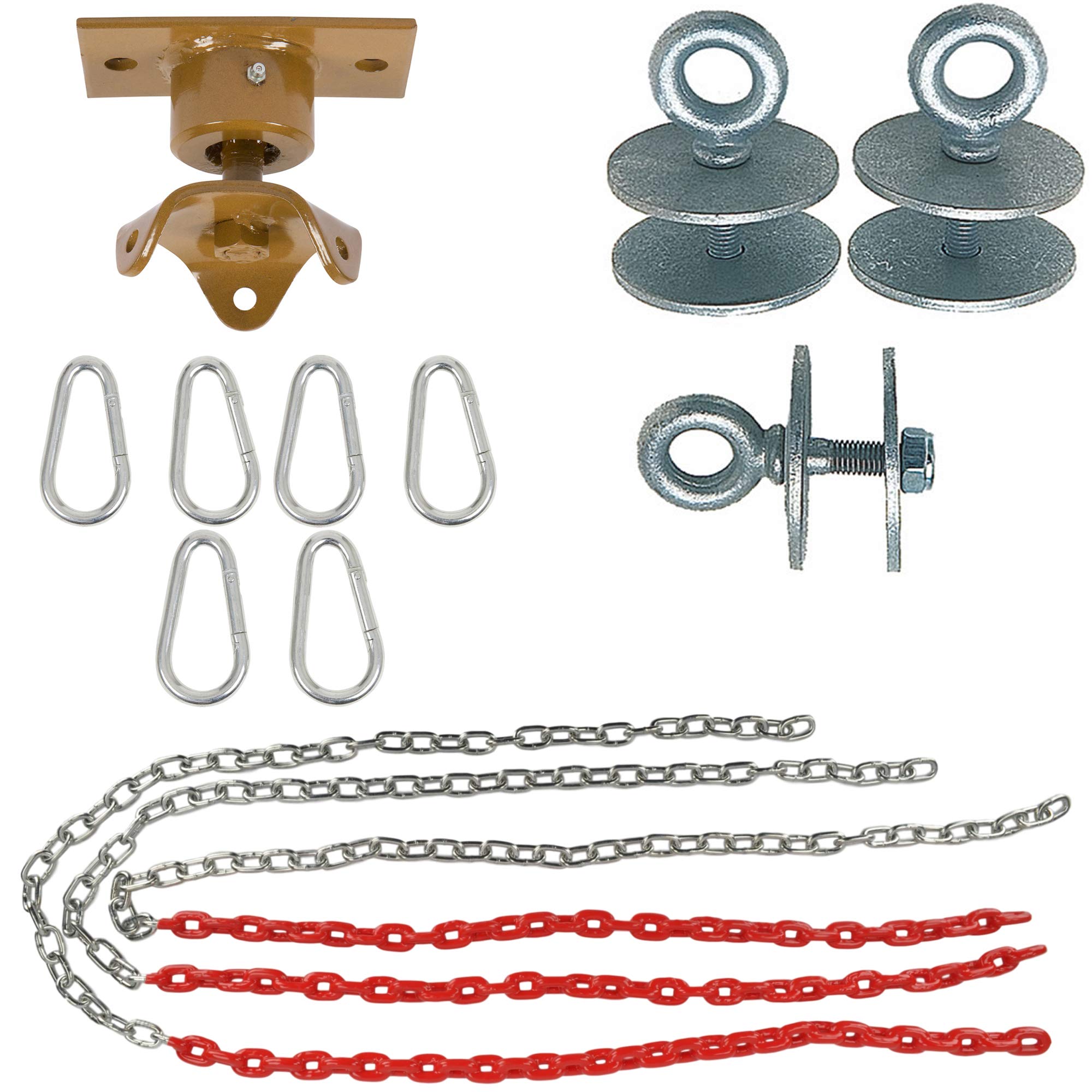 Heavy Duty Tire Swivel Kit for Swing Sets - Red Outdoor Playground Equipment Accessory with SSS Logo Sticker | Perfect for Backyard Playsets, Parks, and School Playgrounds