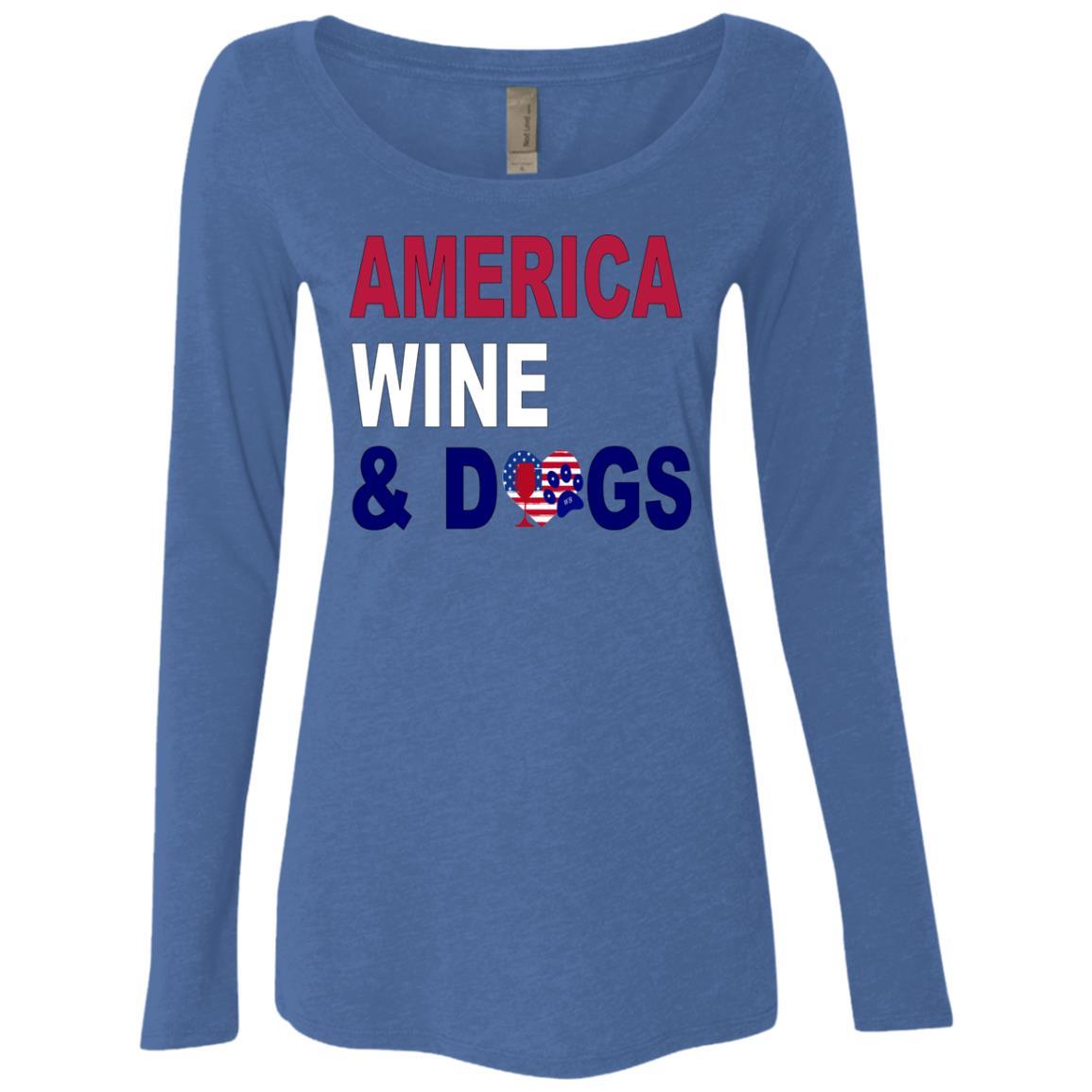 WineyBitches.Co Women's Long Sleeve Scoop Neck Tri-Blend T-Shirt - Soft & Comfortable Casual Wear for Everyday Outfits