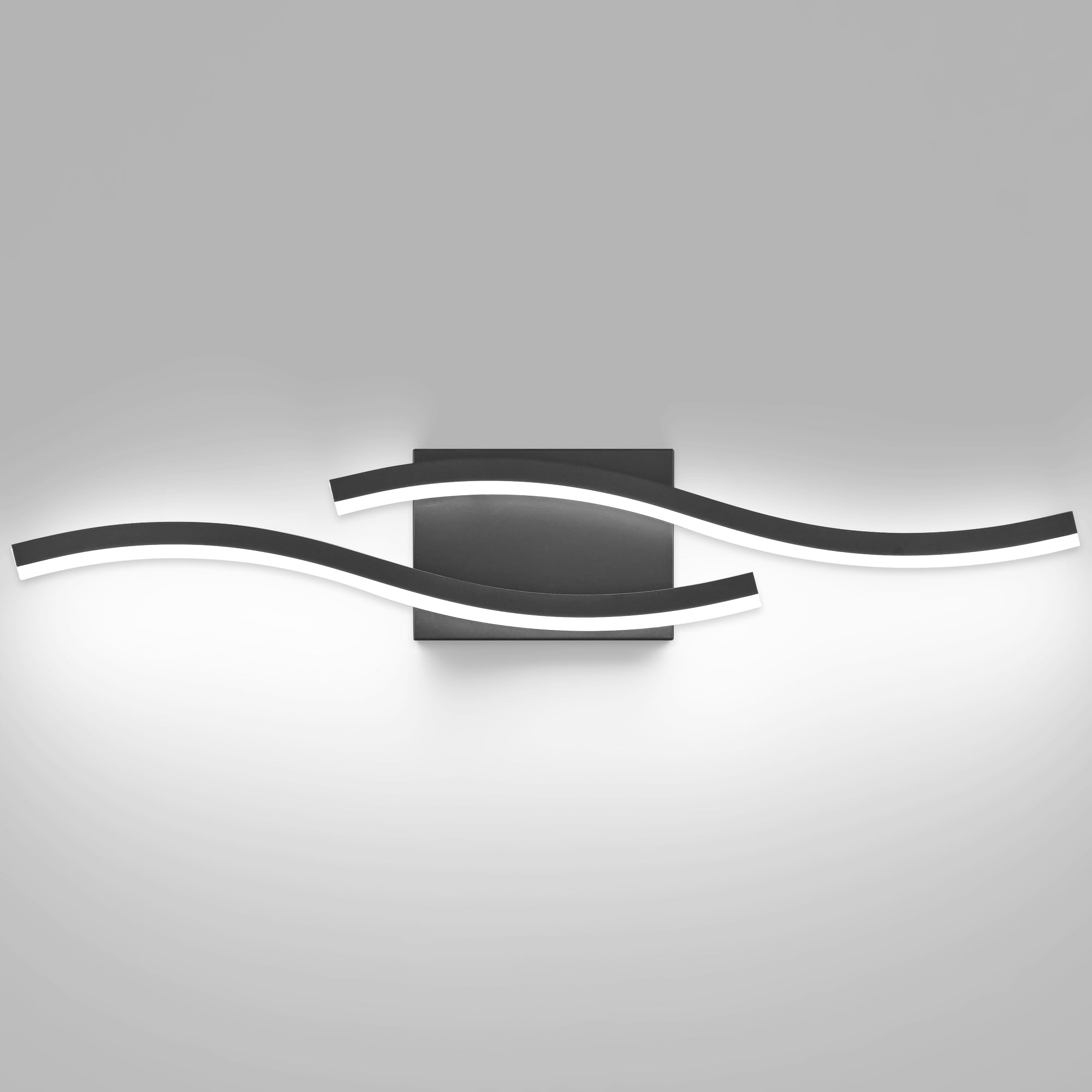 Dimmable Black LED Bathroom Vanity Light - 24in Mirror Lighting for Modern Bathrooms