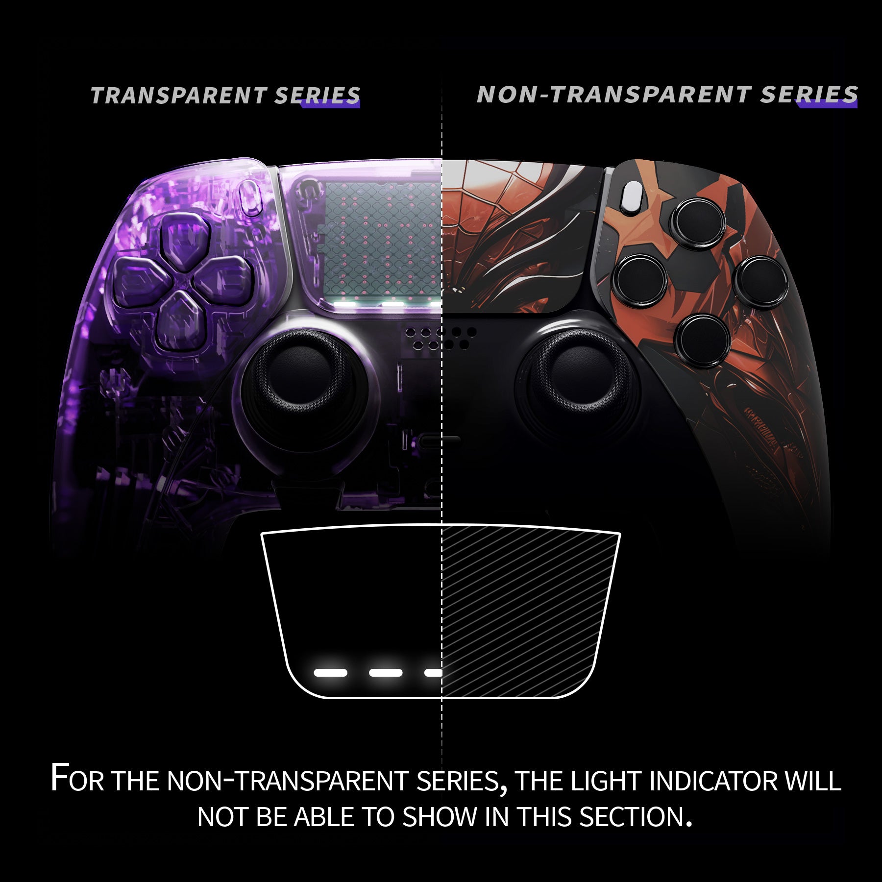eXtremeRate Spider Armor Left & Right Front Housing Shell with Touchpad for PS5 Edge Controller - DIY Replacement Faceplate & Custom Touch Pad Cover (Model: MLREGT009) | Perfect for Gaming, Customization & Controller Protection