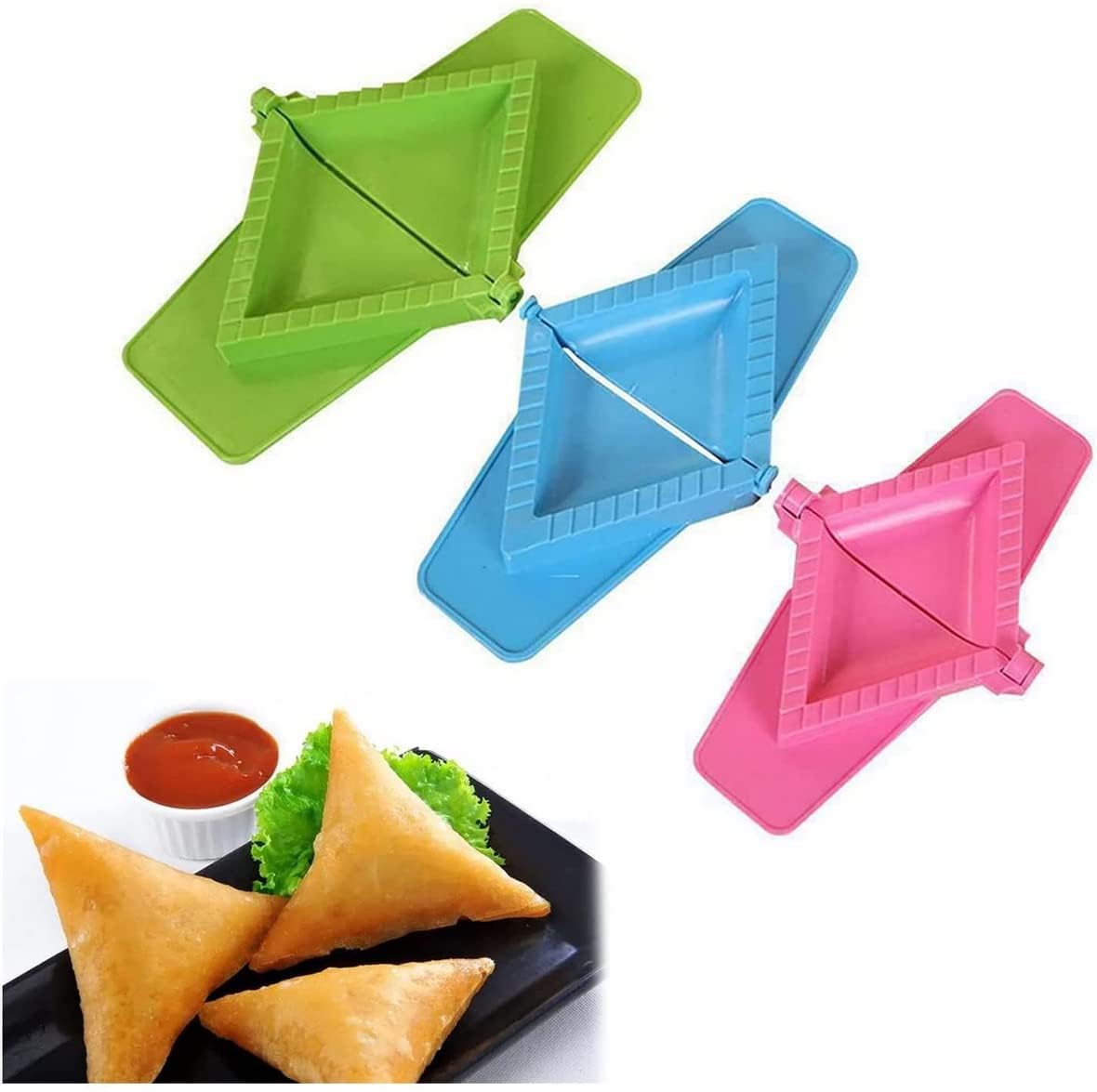 Jannity Triangle Dumpling Maker Press - Empanada, Ravioli & Pierogi Mold Set - Essential Kitchen Tool for Making Dumplings, Hand Pies & Pastries - Perfect for Home Cooking, Meal Prep & Party Snacks