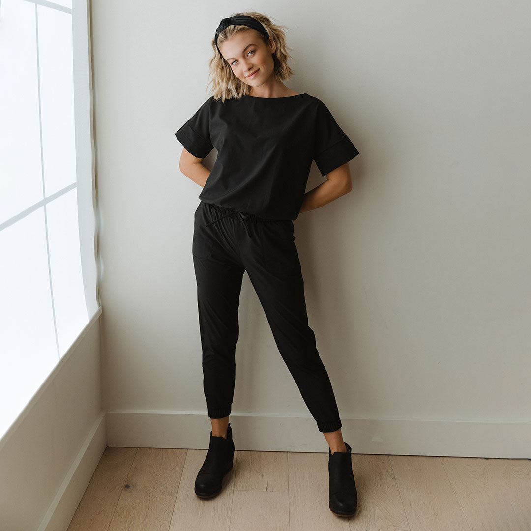 Women's Stylish Everyday Jumpsuit - Comfortable Black Romper for Casual Wear | Perfect for Work, Travel & Weekend Outings