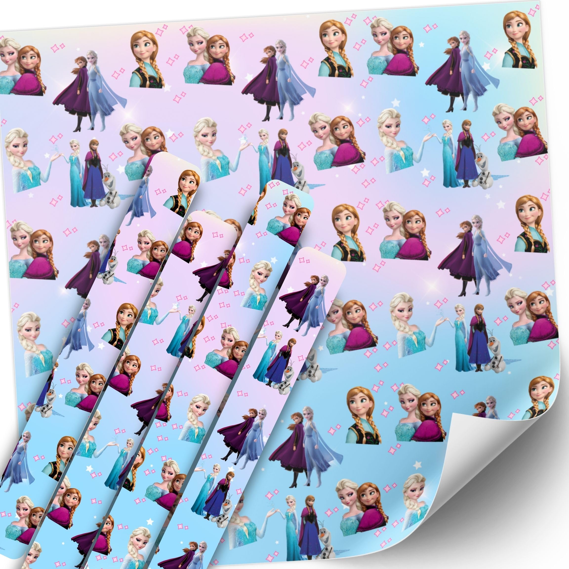 Yellow Nuts Cartoon Princess Gift Wrapping Paper Set - Birthday Party Supplies for Girls with Thank You Stickers | Perfect for Kids' Birthday Parties, Baby Showers & Princess Theme Events
