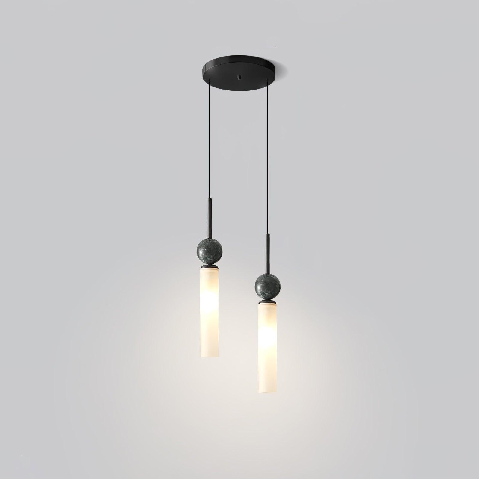 Elegant Marble Vertical Pendant Lamp - Modern Hanging Light Fixture for Dining Room, Kitchen Island & Living Room Decor