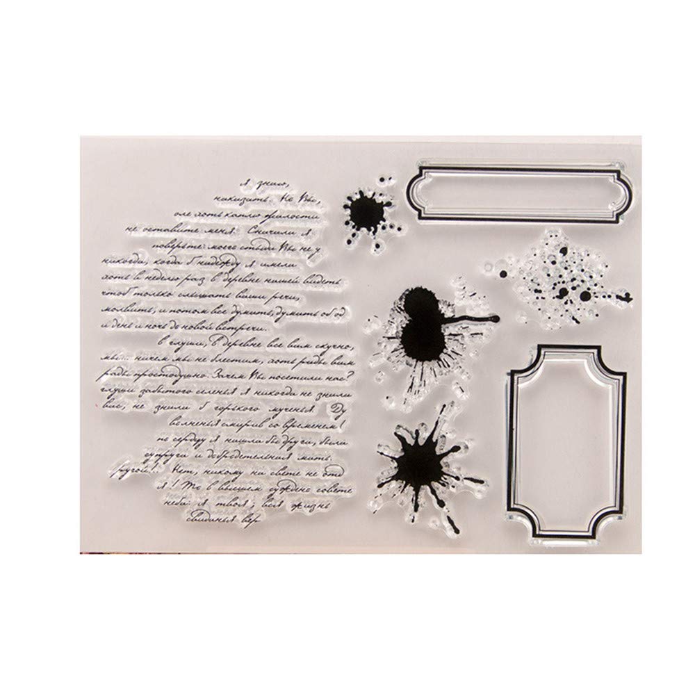 Clear Rubber Stamps for Scrapbooking & Card Making - Ink Marks Dots English Sentiments Background Stamps (A1376) | Perfect for DIY Photo Albums, Journals & Decorative Crafts