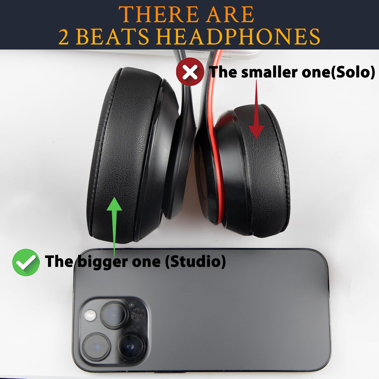 SoloWIT Replacement Ear Pads Cushions for Beats Studio 2 & Studio 3 Wired & Wireless Headphones - Soft Protein Leather & Noise Isolation Memory Foam - Red Storm - Perfect for Gaming, Travel & Work Comfort