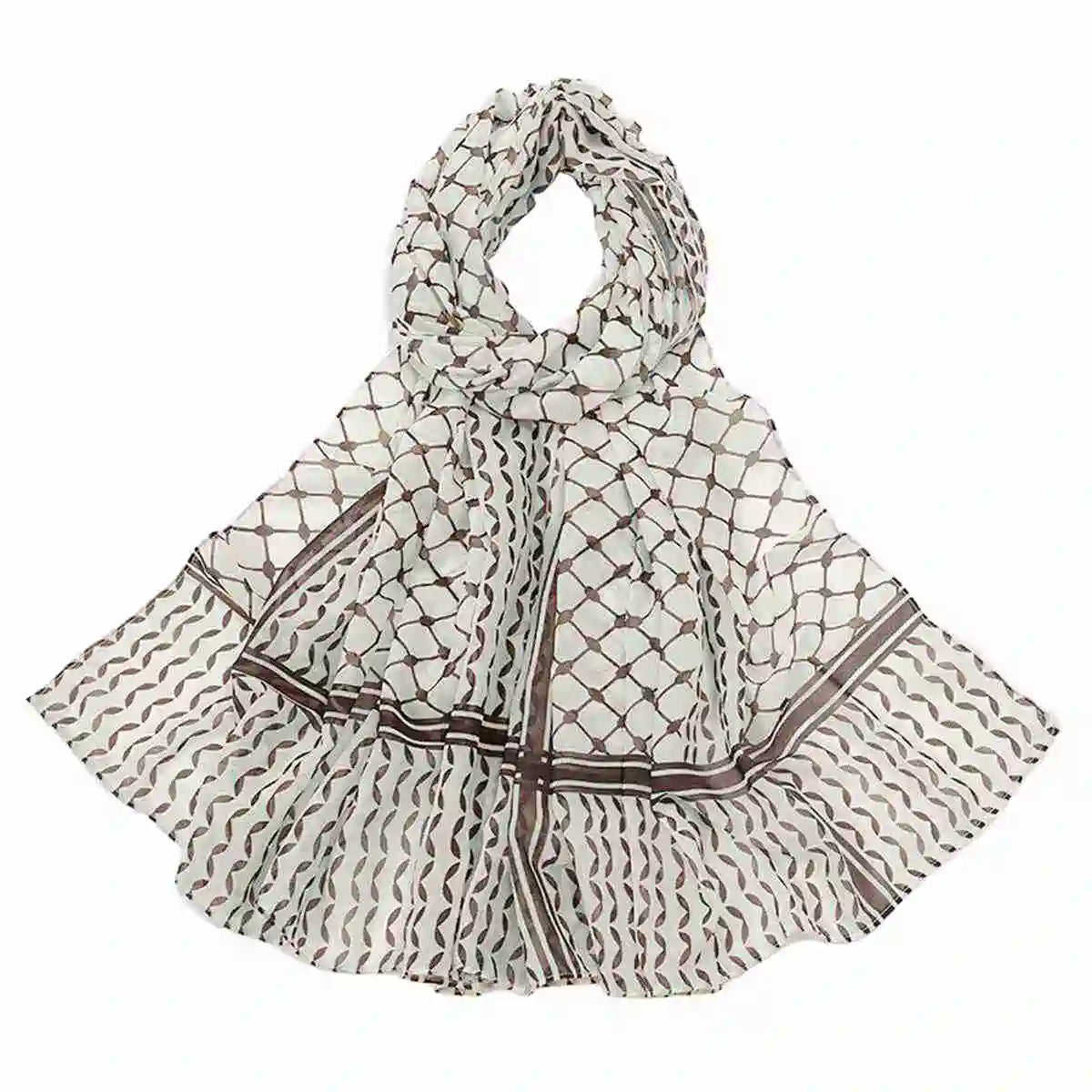 Urgarment Women's Keffiyeh Palestine Hijab Scarf - Lightweight Chiffon Kuffiyeh with 20 Color Options - Perfect for Everyday Wear, Cultural Events & Modest Fashion