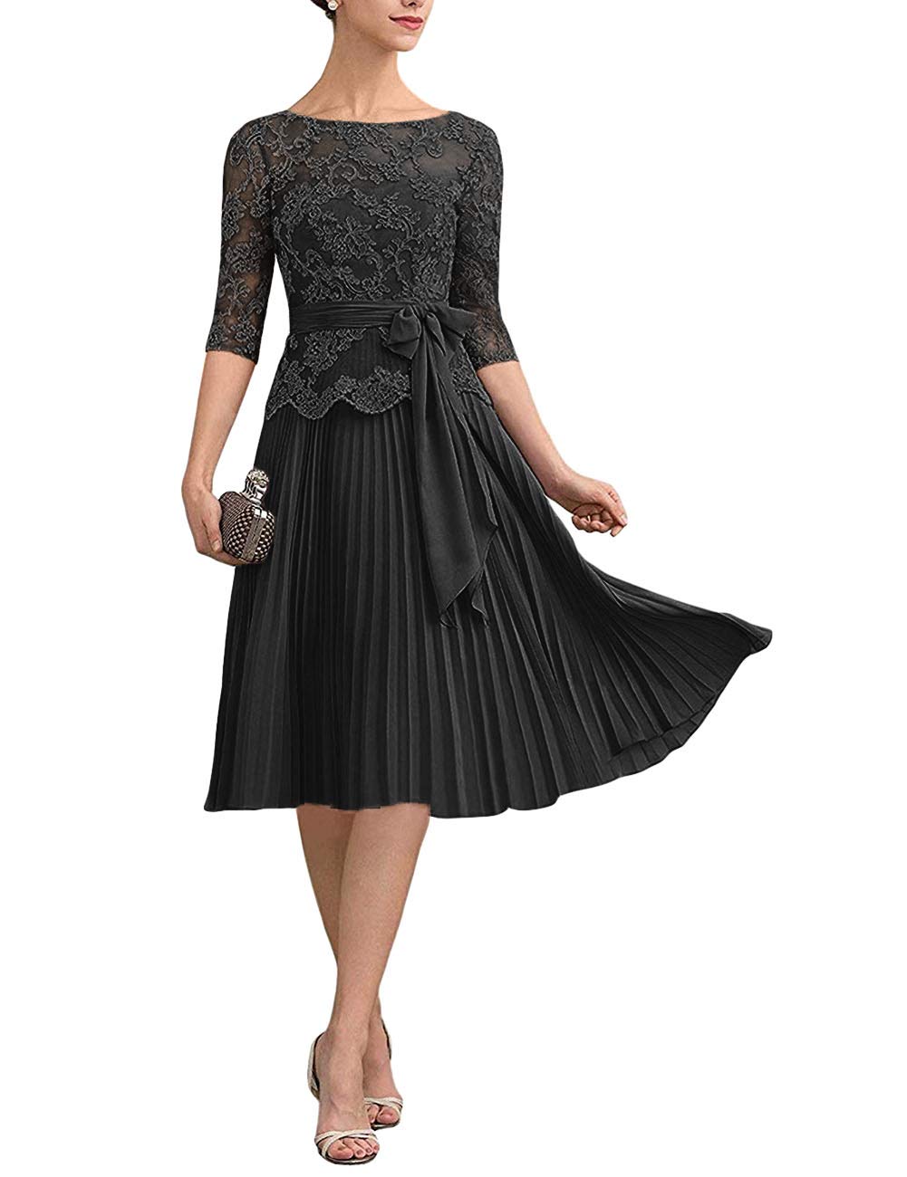 Elegant Short Sleeve Lace Mother of The Bride Dresses for Wedding, Prom & Special Occasions - Floral Applique Formal Gowns for Mothers