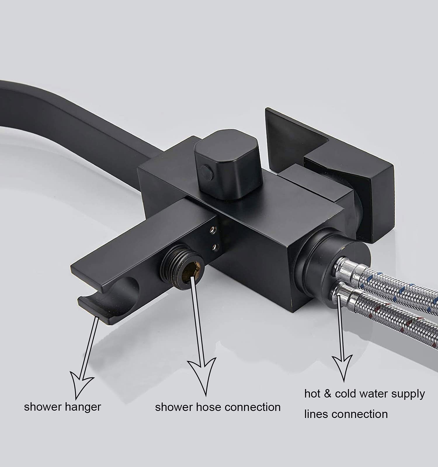 Matte Black Floor Mount Bathtub Faucet with Handheld Shower Mixer Tap - Premium Tub Filler & Shower Faucet Combo for Modern Bathroom Renovation | Perfect for Spa-Like Experience and Luxury Bathing