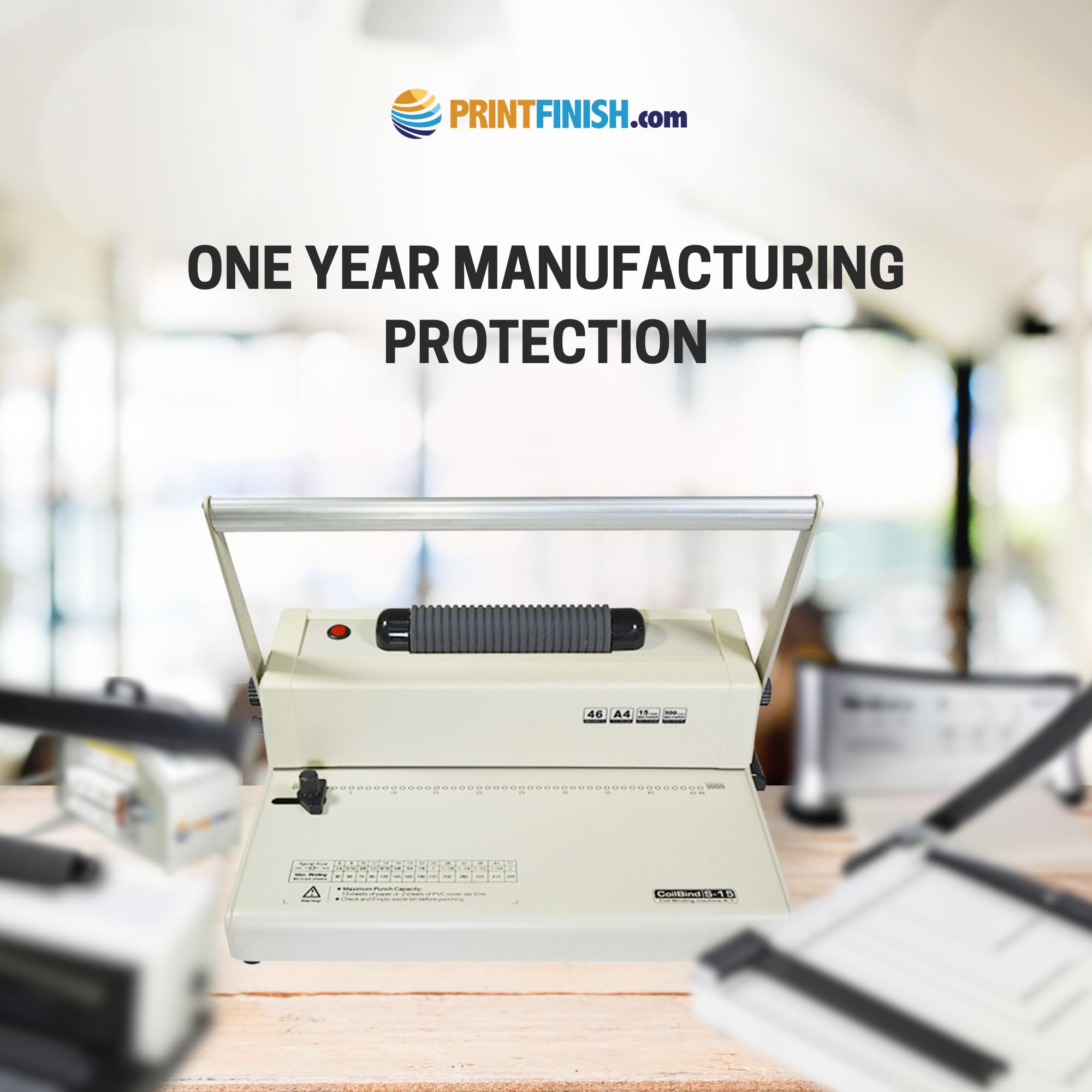 Professional S-15 Coil Binding Machine with Electric Coil Inserter & Manual Punch - 4:1 Pitch for Presentations, Reports, and Documents - Perfect for Offices, Schools, and Print Shops