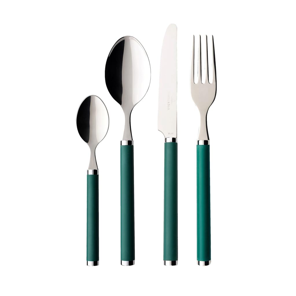 Eco-Friendly 24-Piece Green Garden Cutlery Set - Durable Reusable Plastic Utensils for Outdoor Picnics, Camping & Parties