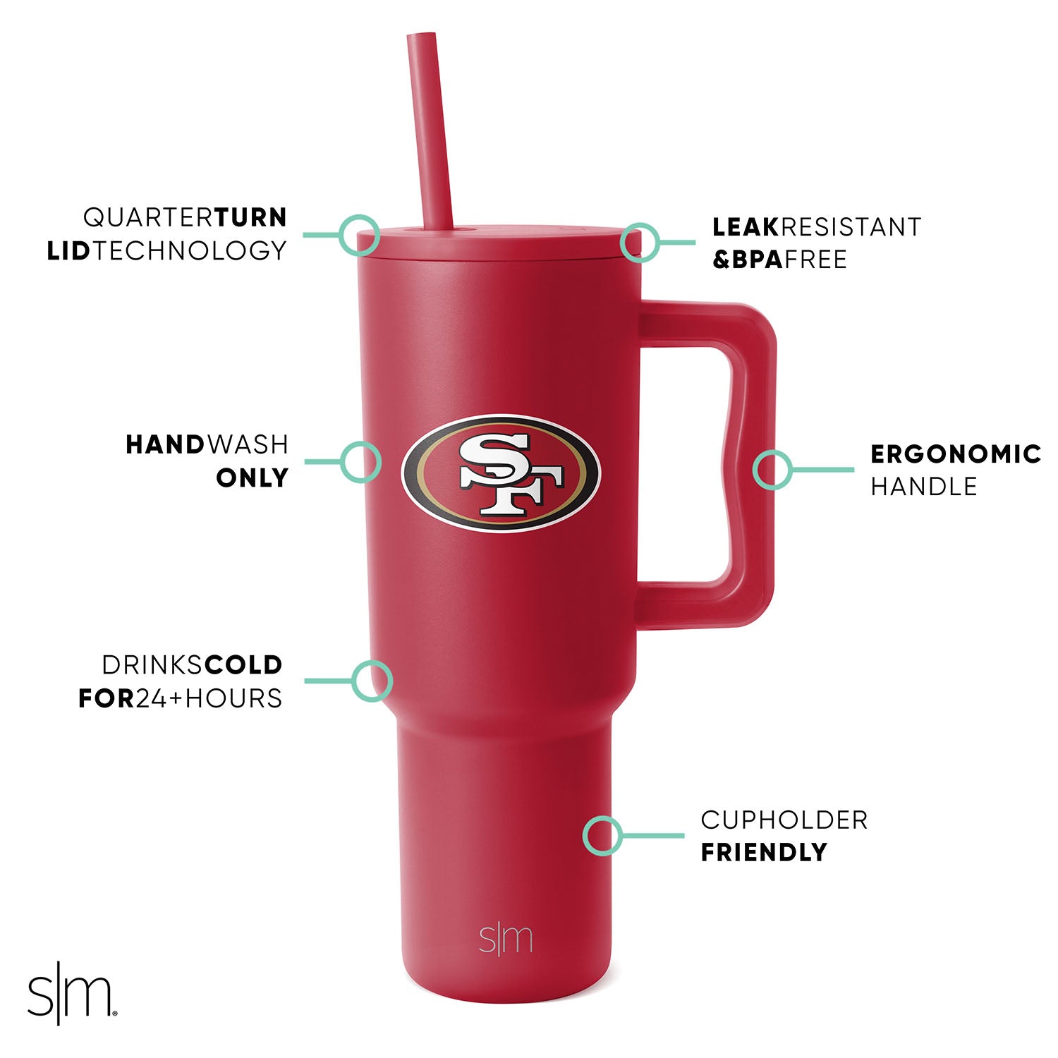 NFL Trek Tumbler - Insulated Stainless Steel Travel Mug with Lid - Perfect for Football Games, Camping & Outdoor Adventures