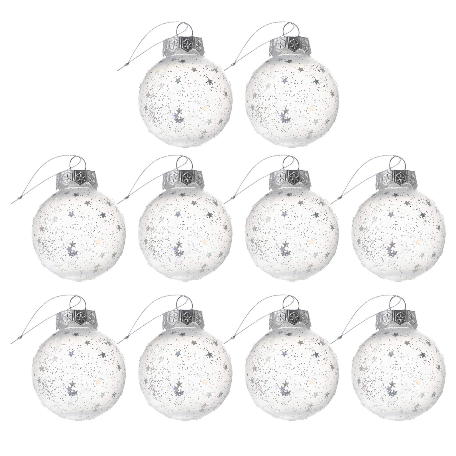 10pcs Clear PET Hanging Balls - Transparent Mist Surface Decorative Ornaments for Christmas, Party, Wedding & Home Decor - Festive Hanging Pendants for Indoor and Outdoor Use