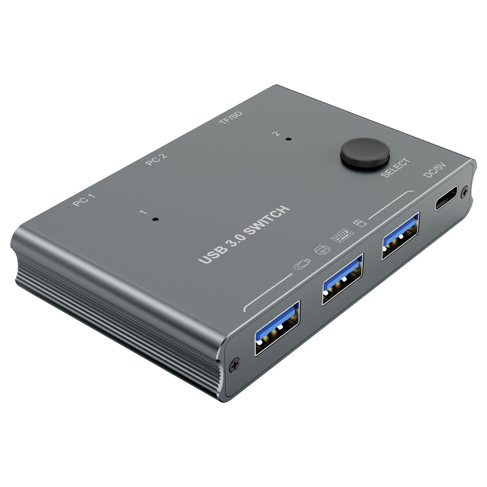 High-Speed USB 3.0 Hub with 4-Port Switcher - USB Port Extender for Laptop & Desktop - Expand USB Capacity for Printers, Scanners & More - Boost Productivity for Office & Home Workspaces