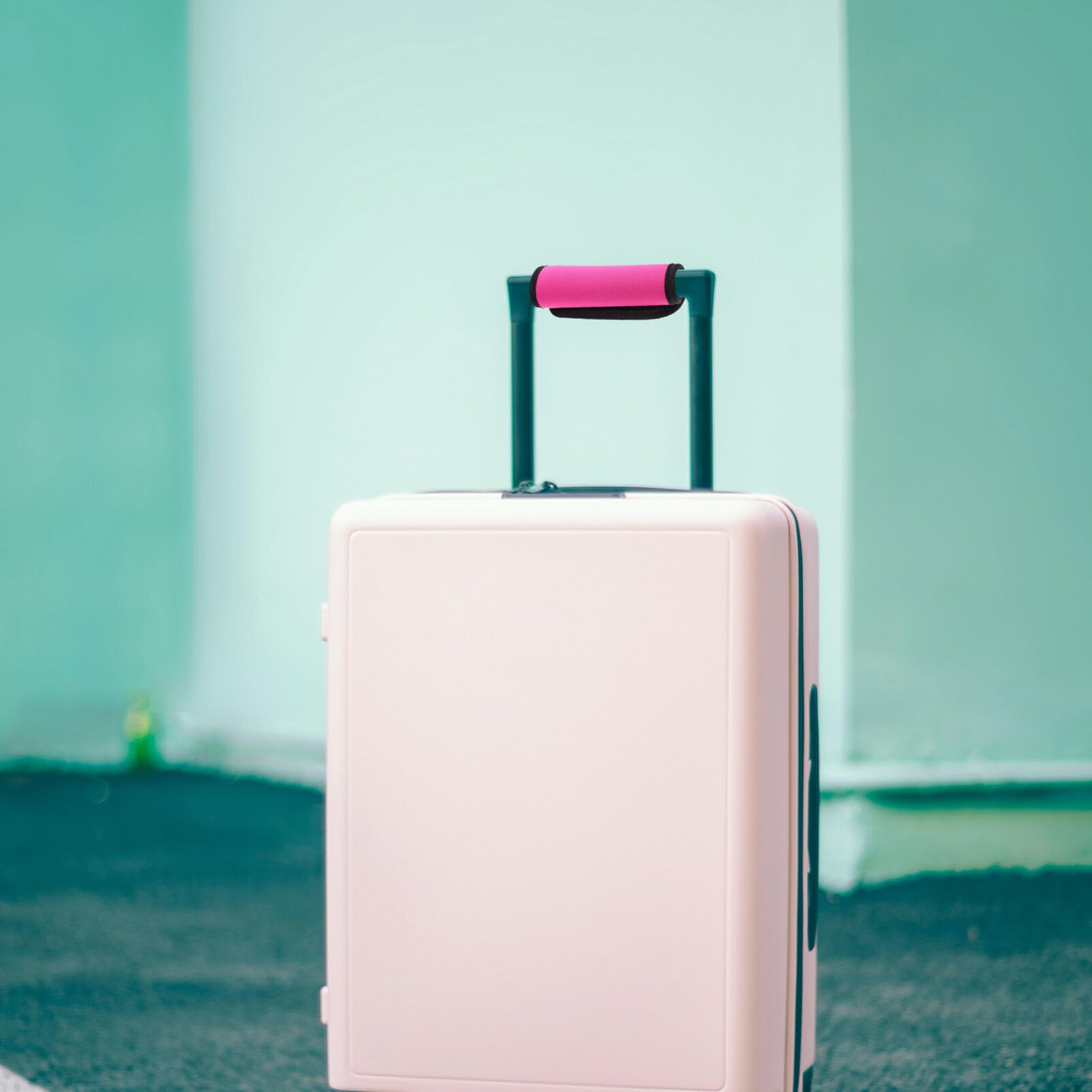 Neoprene Luggage Handle Wraps - Comfortable Suitcase Grip Covers with Unique Design for Travel Bags, Laptop Cases & Briefcases (Black Rosy) | Perfect for Business Trips, Vacations & Daily Commute