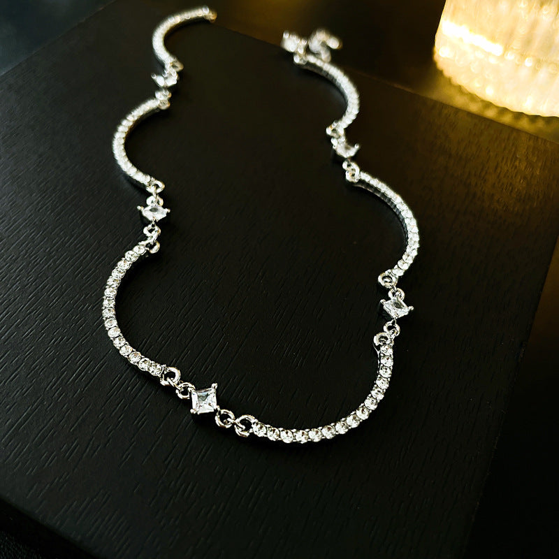 Sparkle Wavy Rhinestone Tennis Choker Necklace for Women | Elegant Crystal Statement Jewelry for Party, Wedding & Evening Wear | A8278