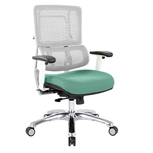 Polished Aluminum Base and Jade Fabric Seat