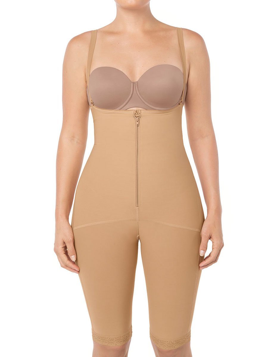 Power Slimmed Mid Thigh Full Body Shaper for Women - Tummy Control Shapewear for Smoothing & Slimming - Perfect for Dresses, Workouts & Everyday Wear