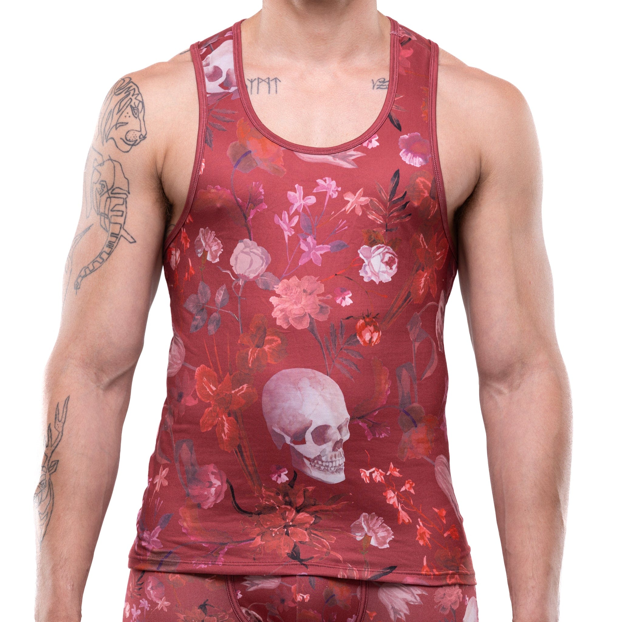 Dutch Floral Print Tank Top for Women - Red Summer Sleeveless Blouse - Perfect for Beach, Vacation & Casual Outfits