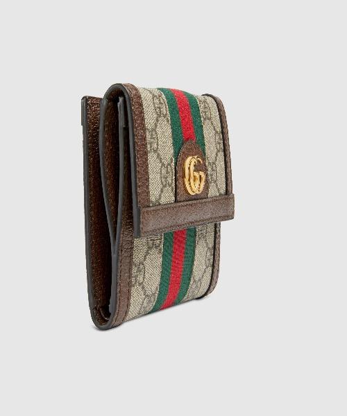 Gucci Ophidia GG French Flap Wallet for Women - Luxury Leather Card Holder with GG Monogram - Perfect for Everyday Use, Travel & Gifting