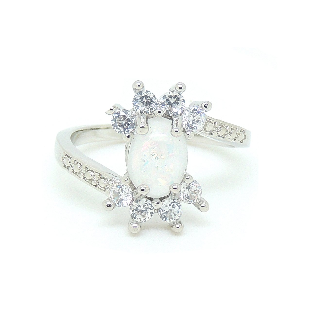 Ginger Lyne Women's Oval Fire Opal Statement Ring | Color Changing Simulated Opal Jewelry | Birthday & Anniversary Gift for Her | Perfect for Evening Parties & Special Occasions