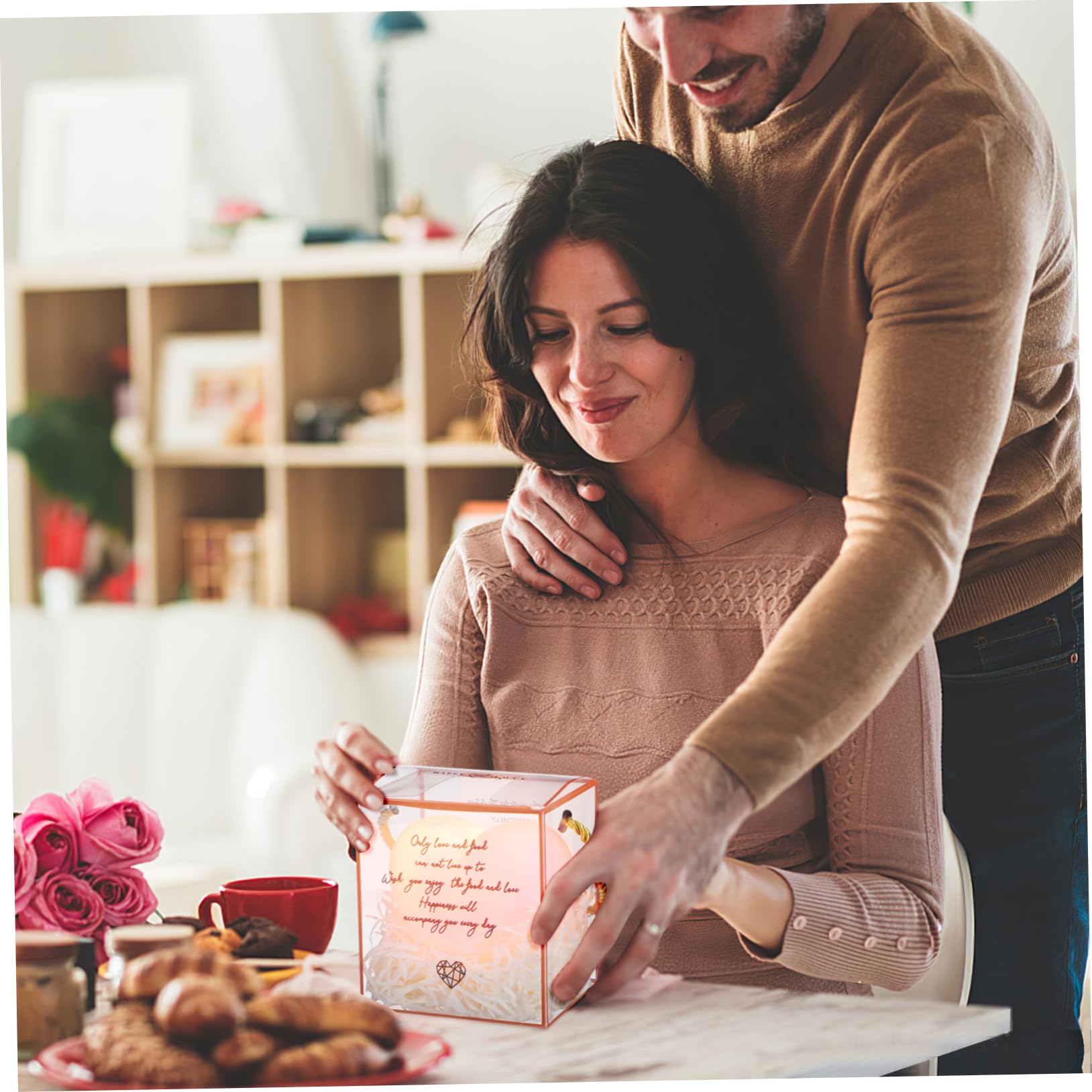 Toddmomy Heart Shaped LED Night Light - Cute Romantic Cube Lamp for Girls Bedroom, Nursery, Kids Room Decor - Perfect for Valentine's Day, Birthday Gifts & Bedside Lighting