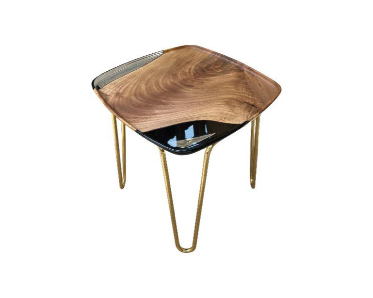 Modern Rectangular Resin Side Table - Ivory End Table for Living Room, Bedroom & Patio - Lightweight & Durable Accent Table for Home Decor