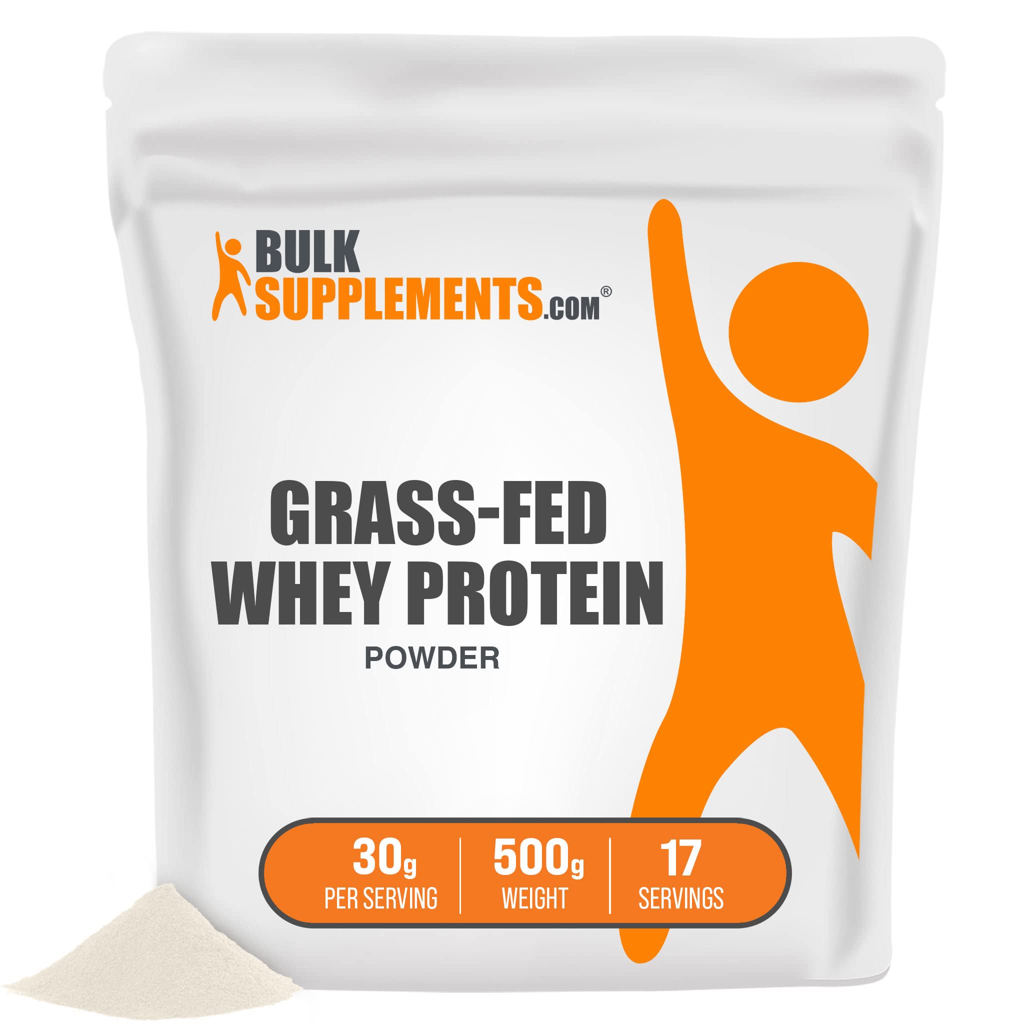 Grass Fed Whey Protein Powder - Unflavored, Pure Protein Supplement Without Artificial Sweeteners (500g, 1.1lb) for Muscle Recovery, Post-Workout & Healthy Lifestyle
