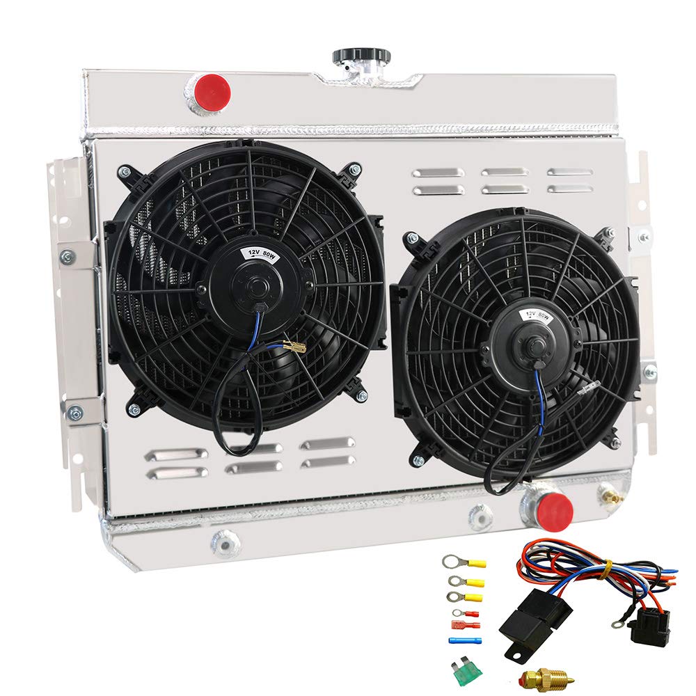 AlloyWorks 3-Row Core Aluminum Radiator with Dual 12