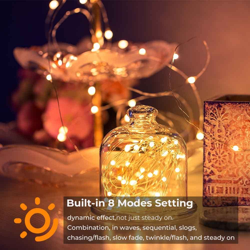 200 LED Twinkle Fairy Lights Indoor - 66ft USB Plug in String Lights for Boho Room Decor, Teen Girls Bedroom, Christmas Tree & Wedding Party | Warm White Decorative Lighting for Cozy Ambiance