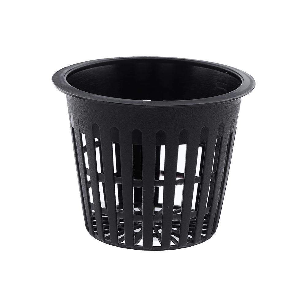 Fydun 10-Pack Heavy Duty Mesh Pot Net Cup Baskets - Durable Plastic Hydroponic Plant Grow Baskets for Hydroponics, Aquaponics & Orchids (Black) | Perfect for Indoor Gardening, Herb Cloning & Vertical Farming Systems