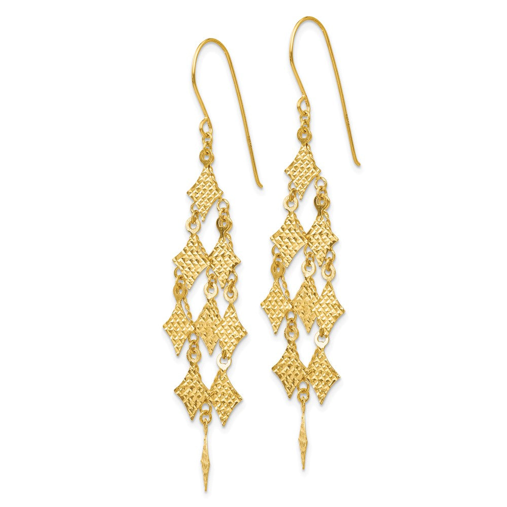 Gold Diamond Cut Chandelier Earrings TL519 - Elegant Dangling Earrings for Women, Perfect for Weddings, Parties & Special Occasions