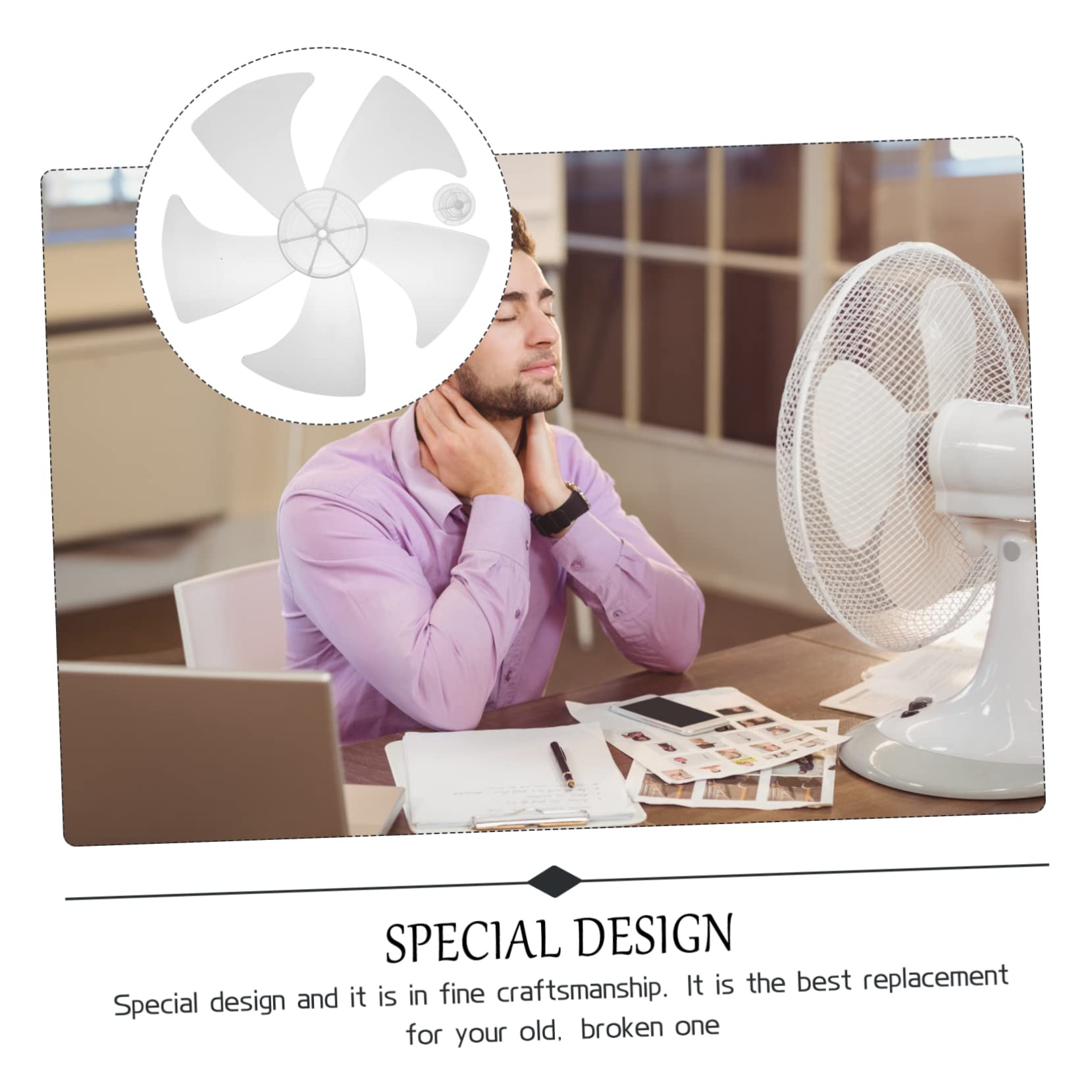 DOITOOL 14-Inch Universal Replacement Fan Blades for Floor & Table Fans - Durable Plastic Pedestal Fan Blades - Electric Fan Leaves Supply - Perfect for Home, Office, and Outdoor Cooling