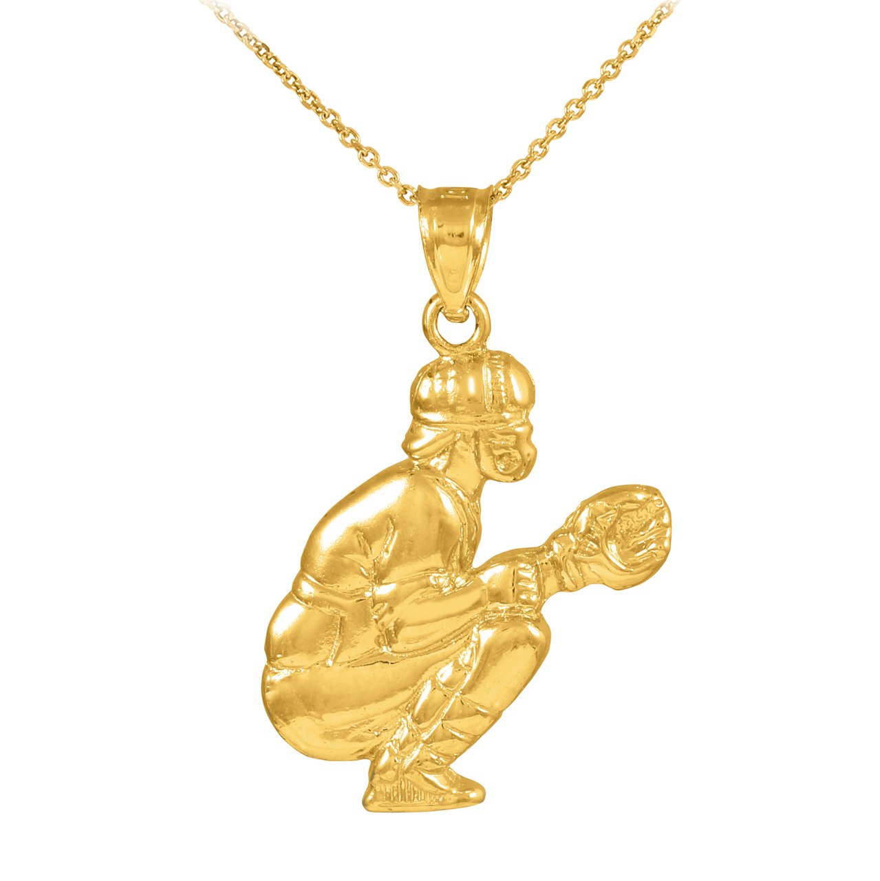 14K Gold Baseball Necklace - Sports Charm Pendant for Catchers & Fans