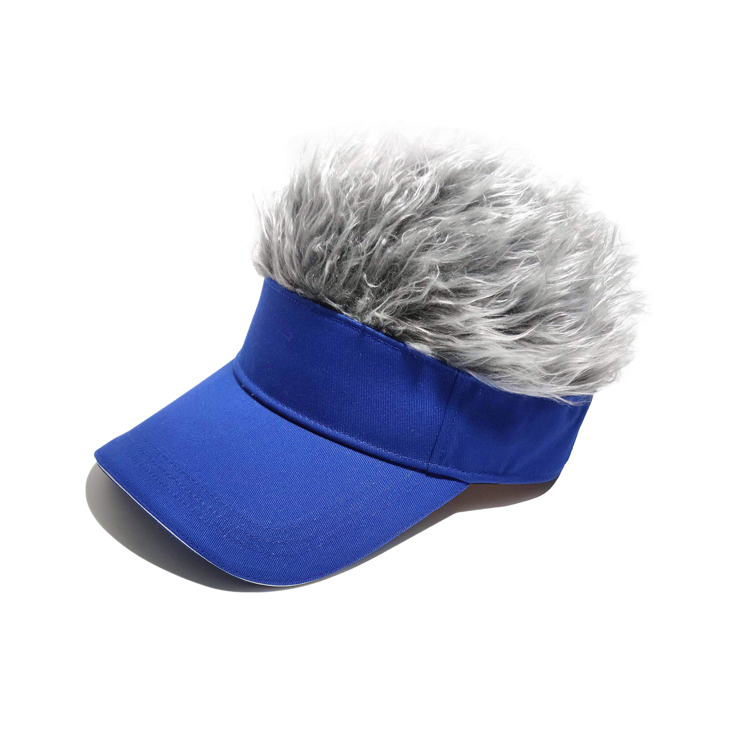 Funny Spiked Hair Visor Cap for Men - Adjustable Novelty Baseball Hat with Fake Wig - Perfect for Golf, Costume Parties & Halloween Outfits