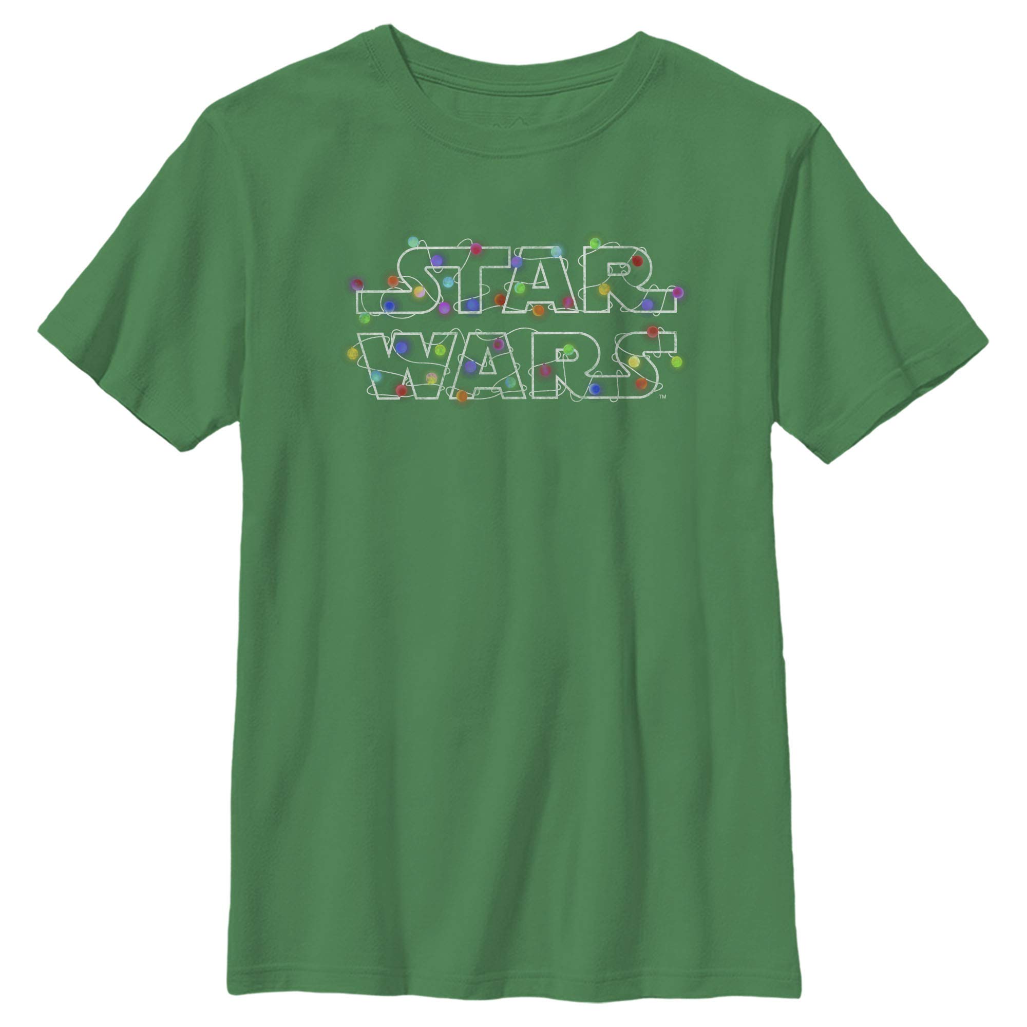 Star Wars Christmas Logo String Lights T-Shirt for Boys - Kids Holiday Graphic Tee - Perfect for Christmas Parties & Gift Giving