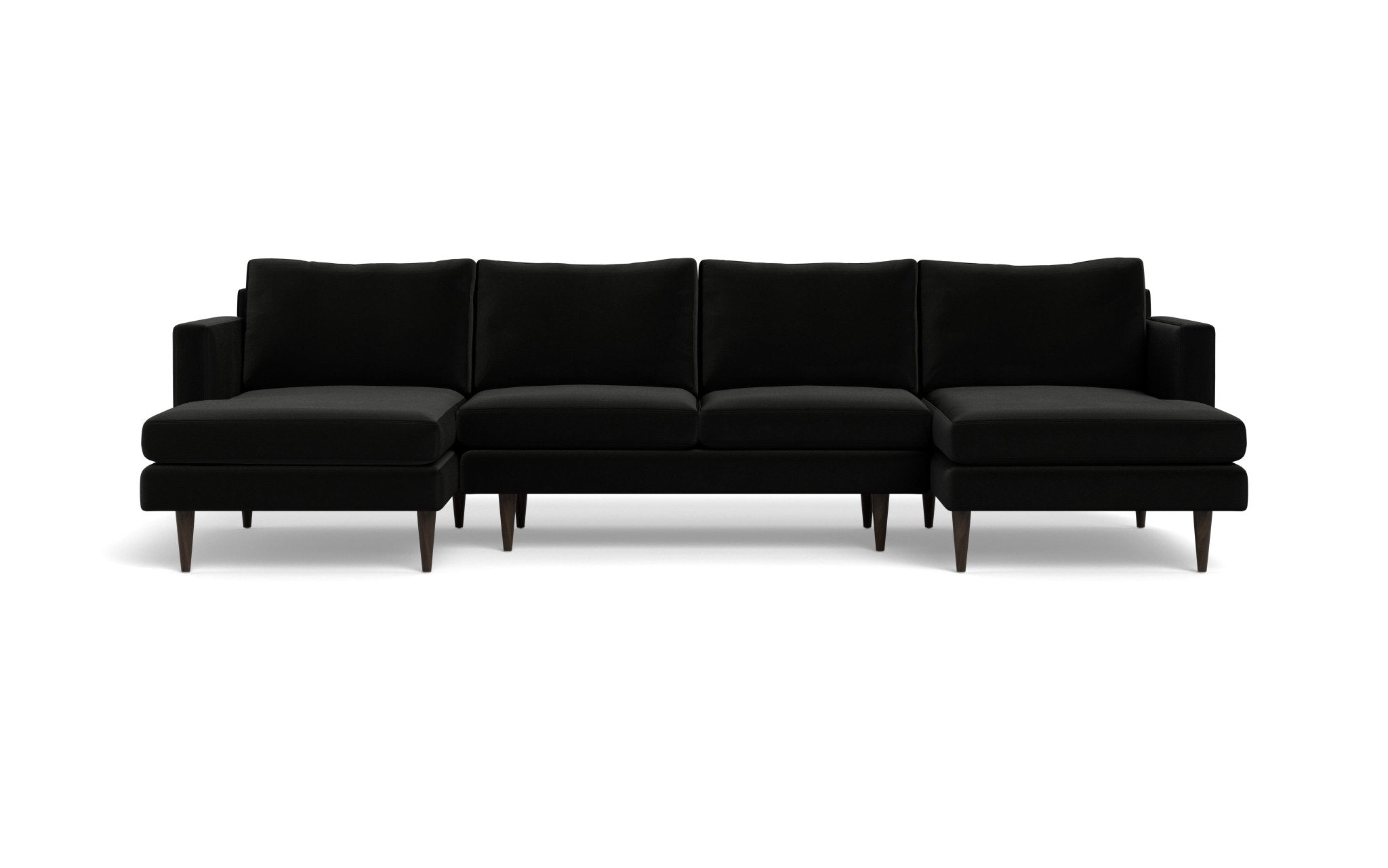Wallace 126 Modern U-Shaped Sectional Sofa - Untufted Double Chaise Lounge for Living Room, Family Room & Home Theater - Comfortable Contemporary L-Shaped Couch with Chaise