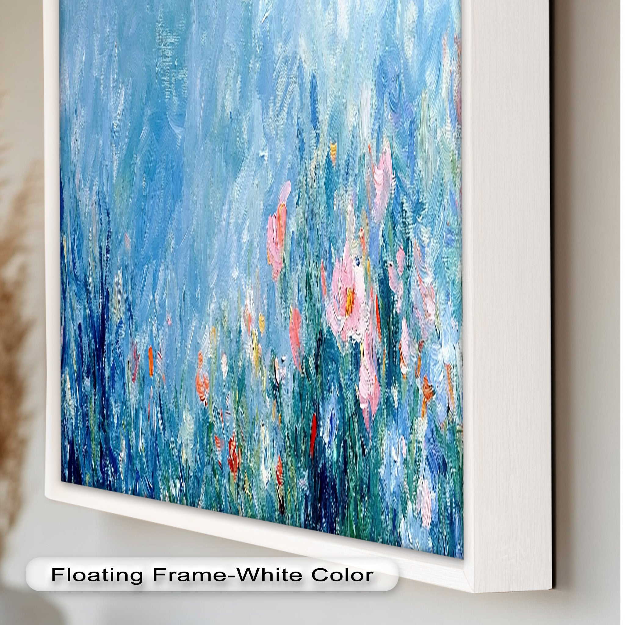 Abstract Floral Impressionist Oil Painting - Handmade Canvas Wall Art for Living Room, Bedroom & Office Decor