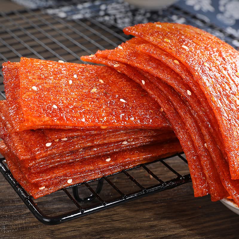 Spicy Noodle Snacks - Hot & Spicy Handmade Latiao Strips, Gluten-Free Chinese Fast Food, Nostalgic Big Spicy Slices (4 Bags) - Perfect for Office Snacks, Road Trips & Late-Night Cravings