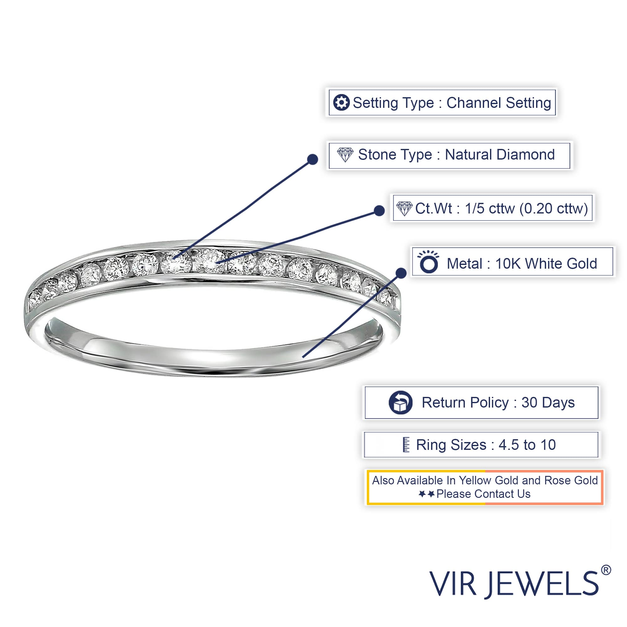 1/10 cttw to 1 cttw Diamond Wedding Band for Women - 10K Gold Channel Set Engagement Ring (Size 4.5-10) | Classic Bridal Jewelry for Anniversary, Proposal & Special Occasions