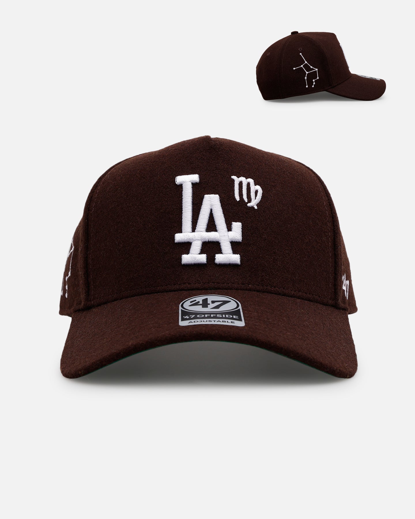 47 Brand Los Angeles Dodgers 'Zodiac' Virgo Snapback Hat - Adjustable Brown Baseball Cap for Men & Women - Perfect for Game Day, Streetwear & Sports Fan Fashion