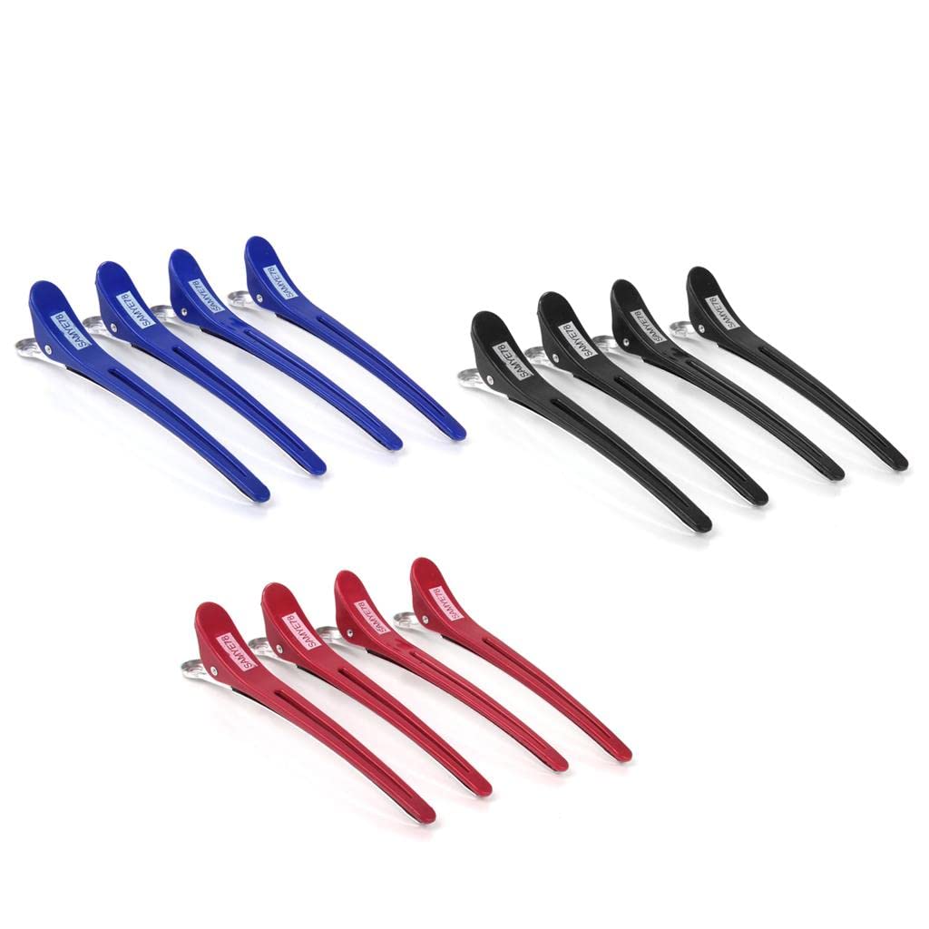 LOSA 12-Piece Sectioning Clips for Hair Styling - Professional Hairdressing Clamps for Salon & Home Use - Perfect for Curling, Cutting & Coloring Hair