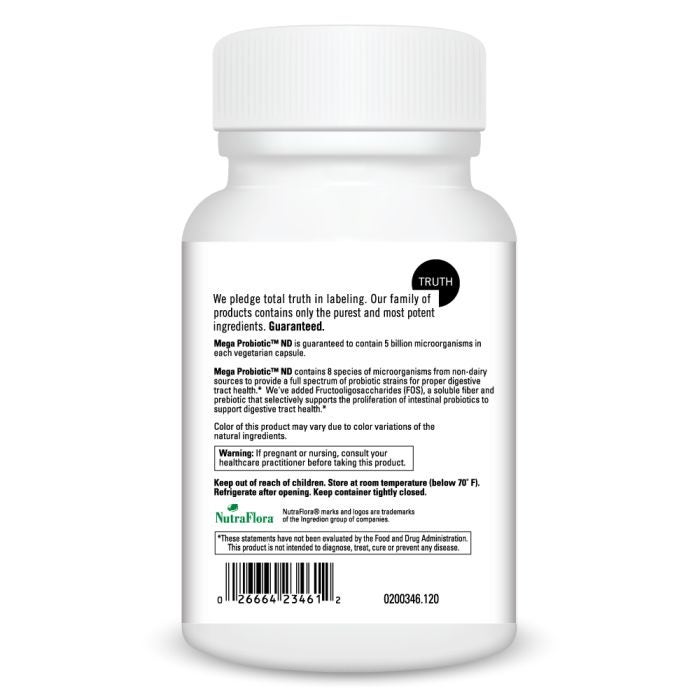 Davinci Labs Mega Probiotic™ ND - 120 Capsules for Digestive Health & Immune Support - Ideal for Gut Balance, Travel Wellness & Daily Immune Boosting
