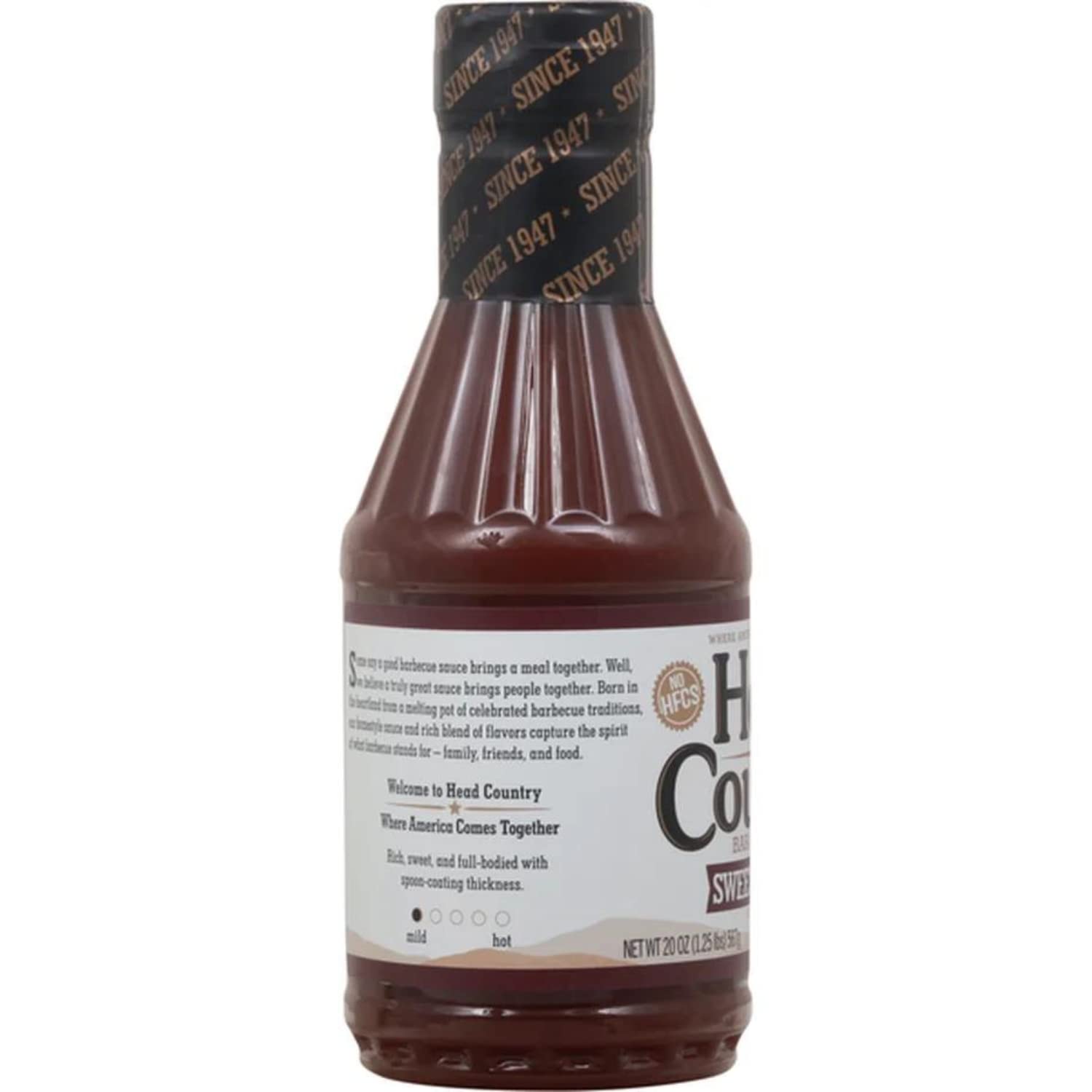 Head Country Bar-B-Q Sauce - Sweet & Sticky Gluten-Free BBQ Sauce (No Allergens) | Championship Barbecue Sauce for Beef, Pork & Chicken | 160oz Bulk Pack of 4 | Perfect for Grilling, Smoking & Tailgating