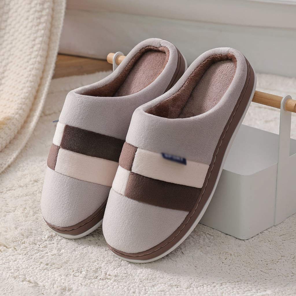 **YHUA Men's Winter House Slippers - Fuzzy Plush Indoor Slides for Men, Soft & Warm Comfort, Size 44-45 (US 10-11) - Perfect for Home, Lounge & Cold Weather Relaxation**