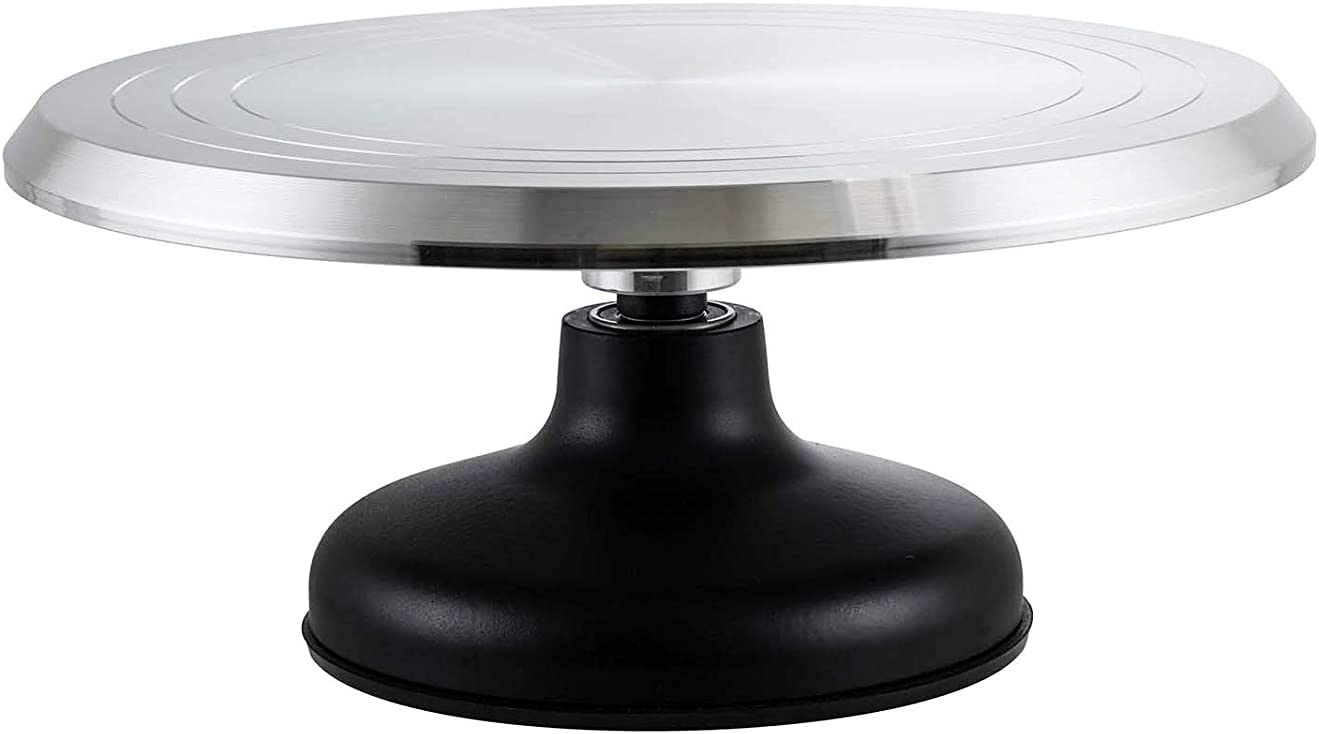 Tiger Chef 12-Inch Swivel Cake Stand with Cast Iron Base & Non-Slip Silicone Bottom - Includes Acrylic Dome Cover & Pie Server - Perfect for Birthday Cakes, Wedding Desserts & Party Display
