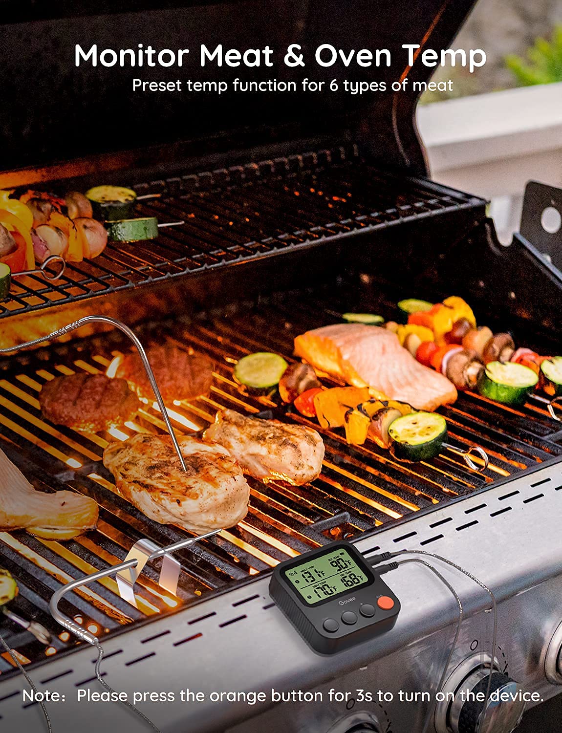 Govee Bluetooth Meat Thermometer - Wireless Grill Thermometer with 230ft Range, Digital Cooking Thermometer with Smart Alerts & Temperature Probe for BBQ, Smoker, Oven & Kitchen Use - Perfect for Grilling, Smoking, Baking & Roasting