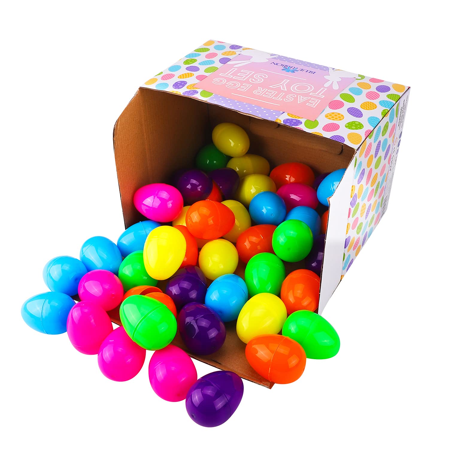 48-Piece Colorful Easter Eggs with Surprise Toys Inside - Perfect for Kids' Easter Basket Fillers, Egg Hunts & Party Favors